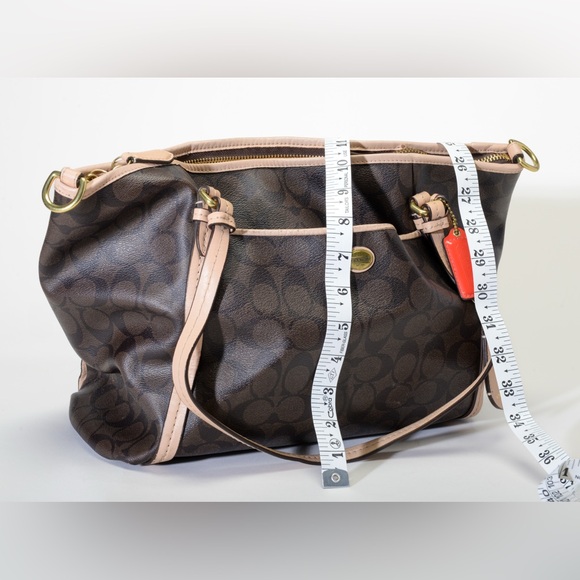 Coach Brown and Tan Signature Shoulder Bag - Picture 3 of 5